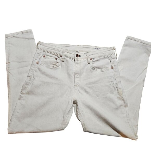 Rag & Bone Women's Ecru Cate Mid Rise Skinny Jeans Size 30 Cotton/Elastane Blend - Picture 5 of 16